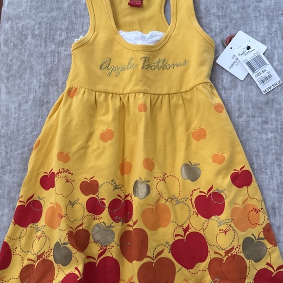 Girl’s Apple Botton Summer Dress - Picture 2 of 6